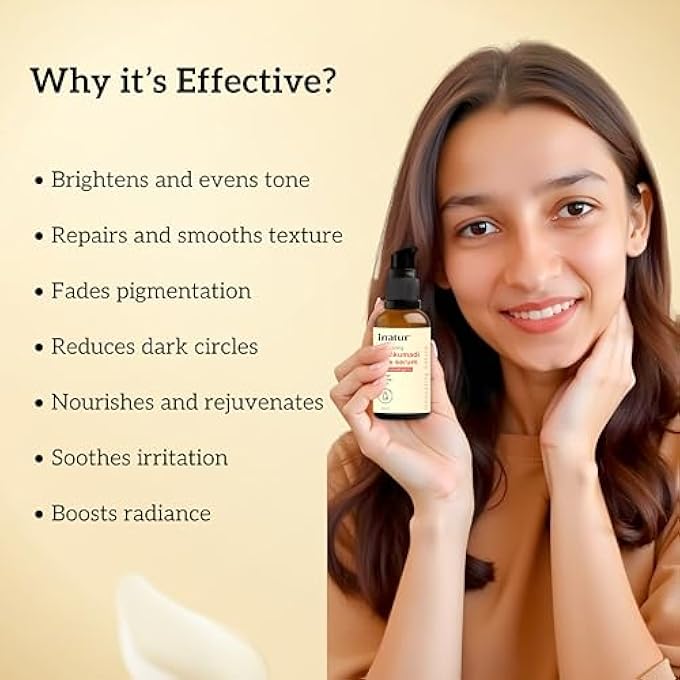 INATUR KUMKUMADI FACIAL SERUM 15ML - AYURVEDIC FORMULATION FOR SKIN REPAIR - Image 3